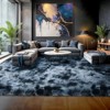 Tie-Dyed Blue Gray Shag Rug, Ultra Soft 1.7" Thick, Non-Slip Backing, 100% Polyester, Multi Sizes - 4 of 4