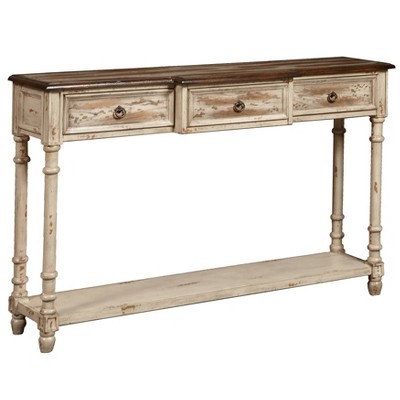 Distressed Drawer Console Table Off White - HomeFare