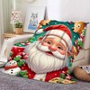 1-Pack Santa Claus Christmas Blanket - Soft Flannel All-Season Cozy Throw with Santa, Reindeer, Snowman & Candy Canes. - 3 of 4