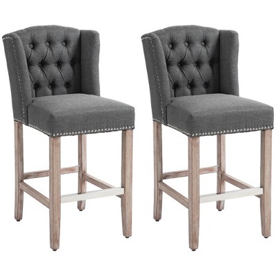 Counter Height Bar Stools Set of 2, 27" Seat Height Upholstered Barstools