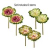 Collections Etc Artificial Cabbage Rose Floral Stems, Set of 6 NO SIZE Multicolored - 4 of 4