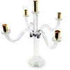 HomeRoots 20" Clear Silver And Gold Crystal Tabletop Candelabra Candle Holder - 4 of 4