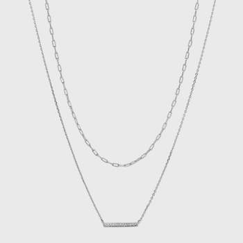 Sterling Silver Cubic Zirconia Multi-Strand Necklace - A New Day™ Silver