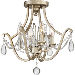 Regent 4-Light Vintage Gold Semi-Flush Mount Light - 1 of 4