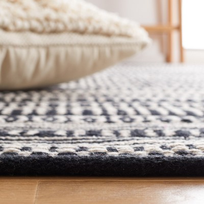 Montauk Black and Ivory Flatweave Cotton Rug