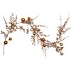 Northlight Glittered Mixed Leaves and Berries Artificial Christmas Garland - 6' x 9" - Unlit - 2 of 4