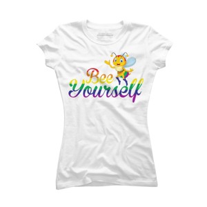 Adult Design By Humans Bee Yourself Rainbow Pride By AmusingDesignCo T-Shirt - 1 of 2
