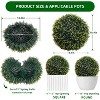 Artificial Topiary Plant Balls Set of 2, Faux Greenery Balls Hanging Grass Ball for Home Wedding Decor Green - 2 of 4