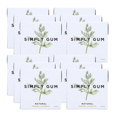 Simply Gum Natural Fennel Licorice Gum - Case of 12/15 ct