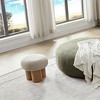Okak Cute Ottoman Bench Mushroom Stool with Plush lamb wool Seat Footrest Stool for Couch, Living Room, Entryway, Bedroom, End of Bed, Greige - 3 of 3