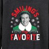 Women's - ELF - Christmas Smilings My Favorite Lightweight French Terry Wide Neck Long Sleeve Shirt - 2 of 4