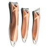 Unique Bargains Nail Clippers for Nail Care Portable Stainless Steel Zinc Alloy Rose Gold Tone Silver Tone 3 Pcs - 2 of 4
