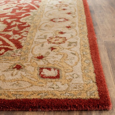 Rust and Beige Hand Tufted Wool Area Rug