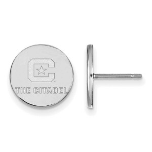 Black Bow Jewelry 14k White Gold The Citadel Bulldogs NCAA Post Earrings - 1 of 3