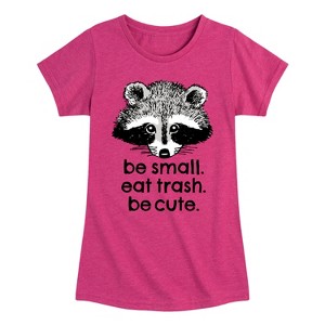 Girls' - Instant Message - Small Trash Cute Raccoon Fitted Short Sleeve Graphic T-Shirt - 1 of 4