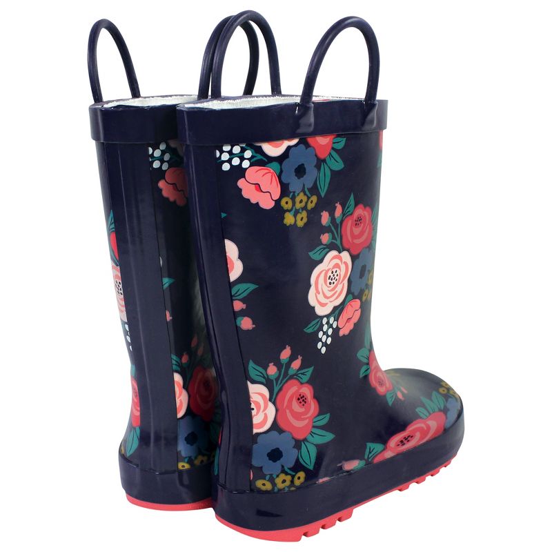 Hudson Baby Rain Boots, Navy Bold Floral, 3 of 5