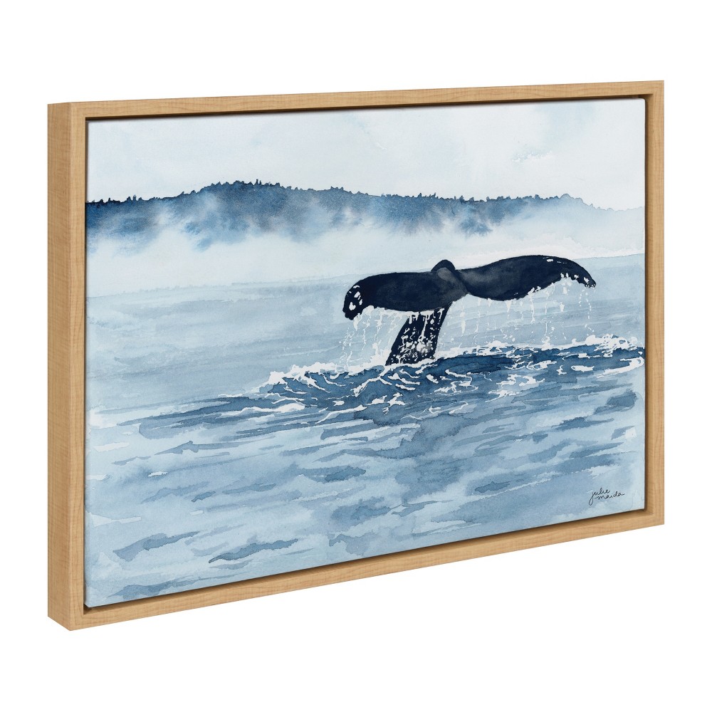 Photos - Wallpaper 18" x 24" Sylvie Whale Watching Framed Canvas by Julie Maida Natural - Kat