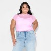 Women's Printed Cap Sleeve Ruff-Collar Blouse - Wild Fable™ - 2 of 3