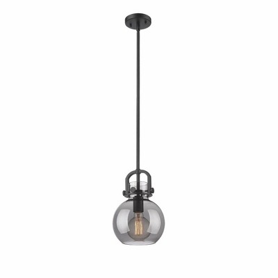 Newton Sphere - 1 Light Stem Hung Pendant In Industrial Style-11.25 Inches Tall and 8 Inches Wide