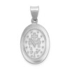 Black Bow Jewelry 14k White Gold Hollow Oval Miraculous Medal Pendant - 3 of 4