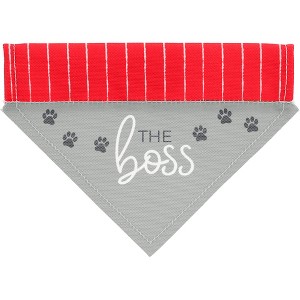 Pavilion Gift Company - The Boss - 7" x 5" Canvas Slip on Pet Bandana - Pet Toy - 1 of 4