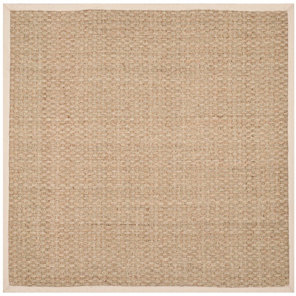  Solid Loomed Square Accent Rug Natural/Ivory