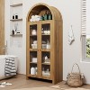 Arched Display Cabinet with Adjustable Shelves,70" Tall Wood Storage Cabinet with Clear Acrylic Doors - 3 of 4
