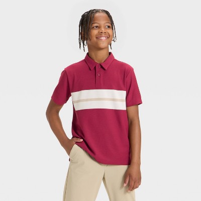 Boys' Printed Striped Polo Shirt - All In Motion™