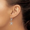 Black Bow Jewelry Polished Pencil Starfish Lever Back Earrings in 14k White Gold - 3 of 4