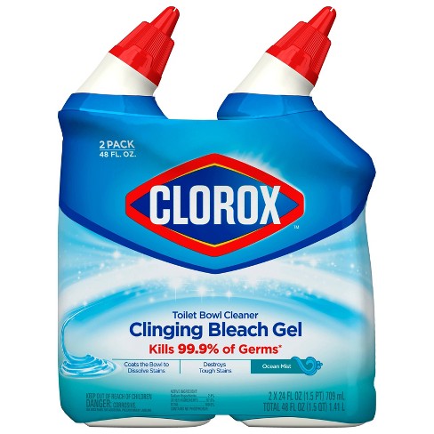 Clorox Toilet Bowl Cleaner Clinging Bleach Gel Cool Wave 24oz