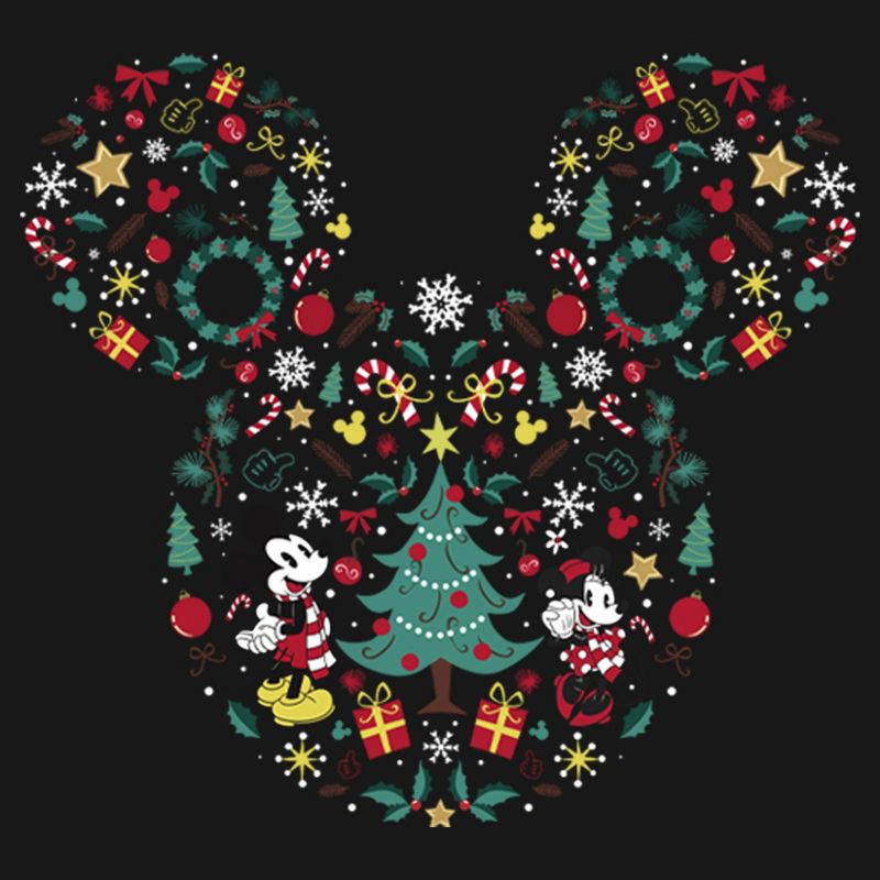 Men's Mickey & Friends Christmas Silhouette Long Sleeve Shirt, 2 of 5