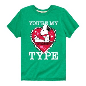 Boys' - Peanuts - You're My Type Short Sleeve Graphic T-Shirt - 1 of 4