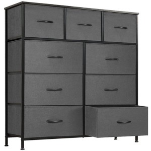 INFURNIC Utility Storage Cabinets 9 Drawer Multi-Functional Tall Dresser Ideal for Organization in Kids Rooms and Beyond, Gray, 39.3"*11.8"*39.9" - 1 of 4