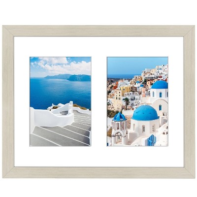 Americanflat Double Picture Frame with shatter-resistant glass - Available in a variety of Sizes and Colors