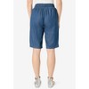 Roaman's Women's Plus Size Embroidered Chambray Bermuda Shorts - 3 of 4