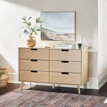 Simple Cut Out Handles 6 Drawer Dresser - Saracina Home