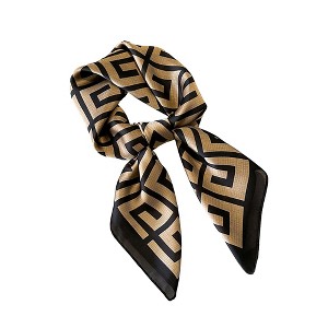 Anna-Kaci Women's Satin Square Scarf with Geometric Pattern Design 27.5×27.5 Inches - 1 of 4