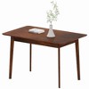 HOMCOM Mid-Century Modern Dining Table for 4, 47.2" Rectangle Kitchen Table with Wood Veneer Top and Rubber Wood Frame for Dining Room - 4 of 4