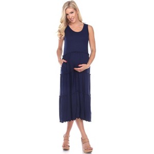 Maternity Scoop Neck Tiered Midi Dress - White Mark - 1 of 3