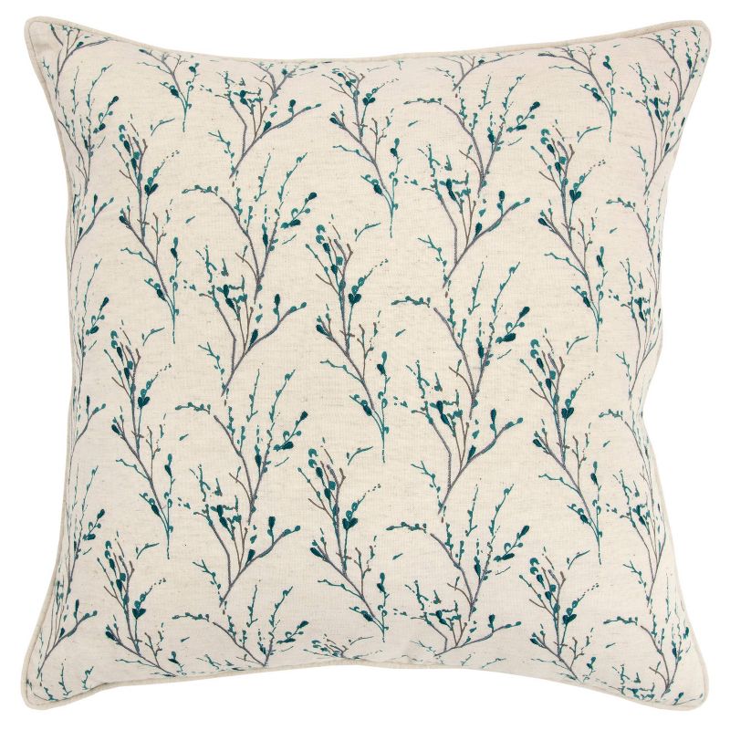 20"x20" Floral Polyester Filled Pillow - Rizzy Home, 1 of 10