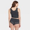 Women's Lace Trim Ribbed Pajama Tank Top - Colsie™ - 3 of 3