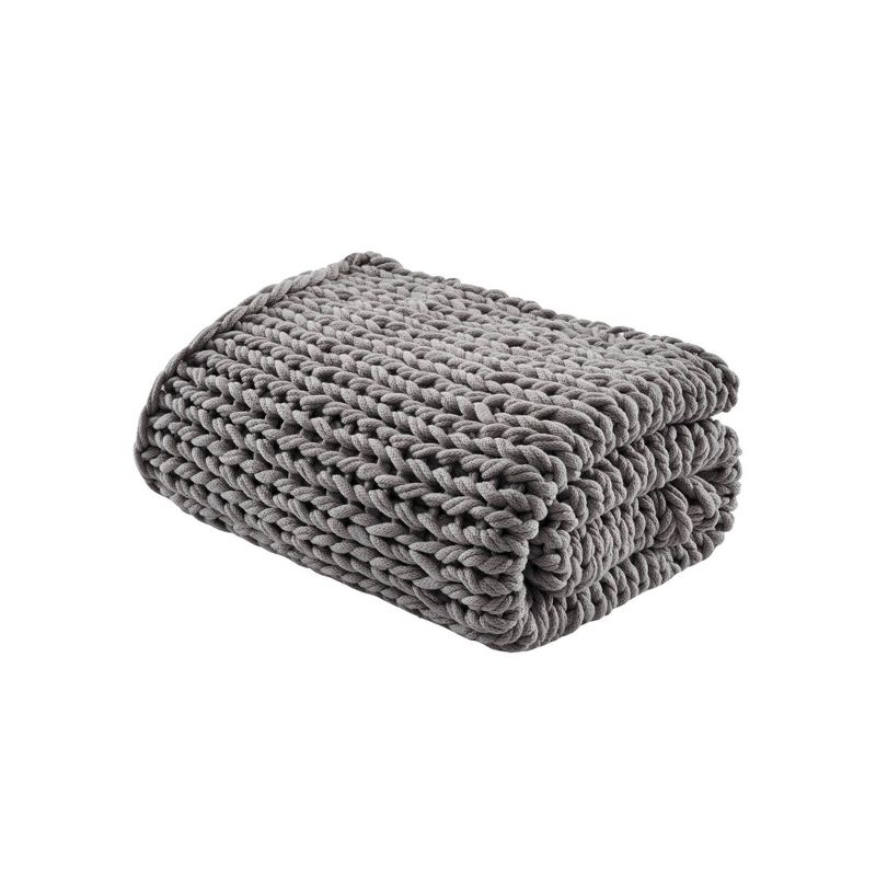 50"x60" Chunky Double Knit Handmade Throw Blanket - Madison Park, 1 of 12