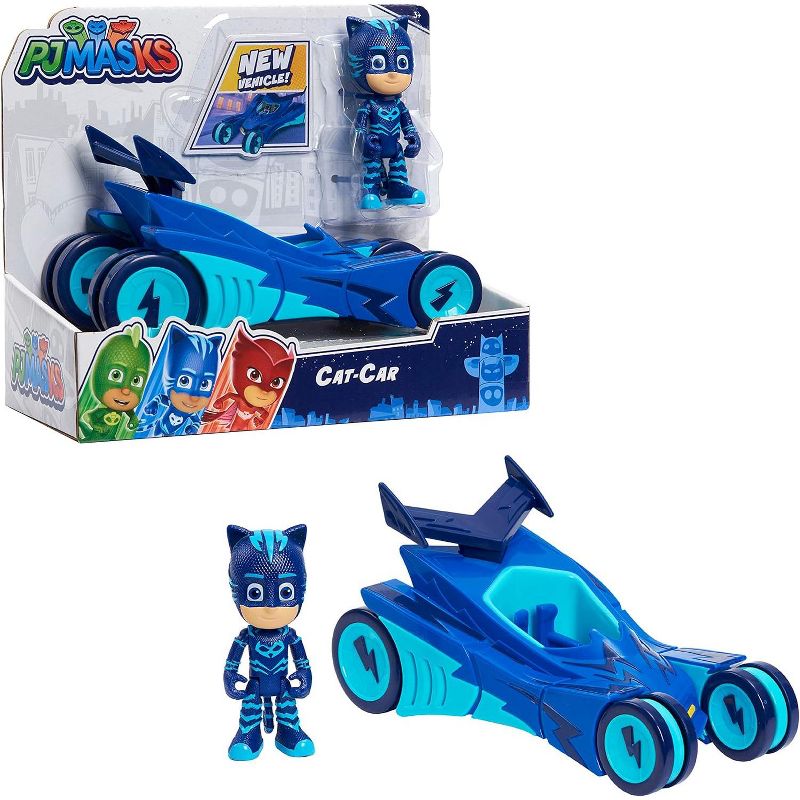 PJ Masks Catboy & Cat-Car, 2-Piece Articulated Action Figure and Vehicle Set, Blue, 1 of 6