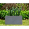 Rosemead Home & Garden, Inc. 10" Wide Kante Lightweight Modern Rectangular Concrete/Fiberglass Indoor Outdoor Planter Box Slate Gray - 2 of 4