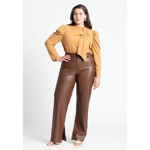 ELOQUII Slit Hem Faux Leather Pant - 1 of 2