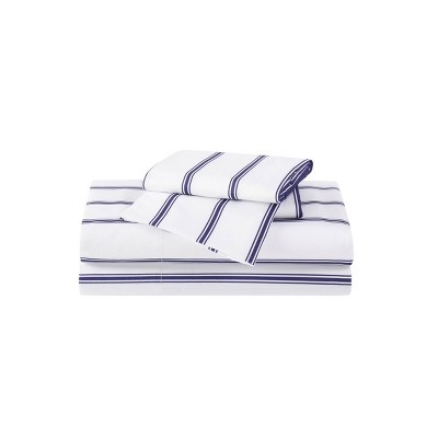 Queen Ticking Stripe Sheet Set Navy - Truly Soft