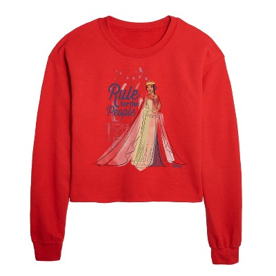 - Disney - Rule For The People Cropped Long Sleeve Crew Neck Sweatshirt ...