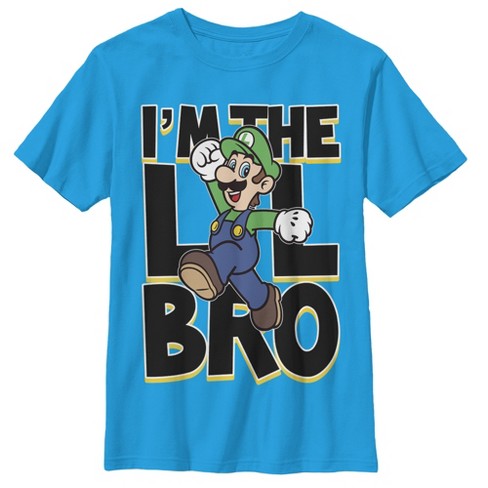 Fifth Sun Kids Nintendo Quote Slim Fit Short Sleeve Crew Graphic Tee Blue Small Target - luigi t shirt roblox