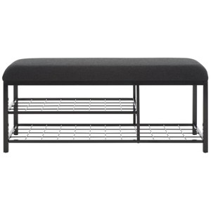 Milligan Open Shelf Bench W/ Cushion  - Safavieh - 1 of 4