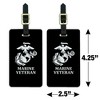 Marine Veteran USMC White On Black Officially Licensed Luggage ID Tags Set of 2 - 4 of 4